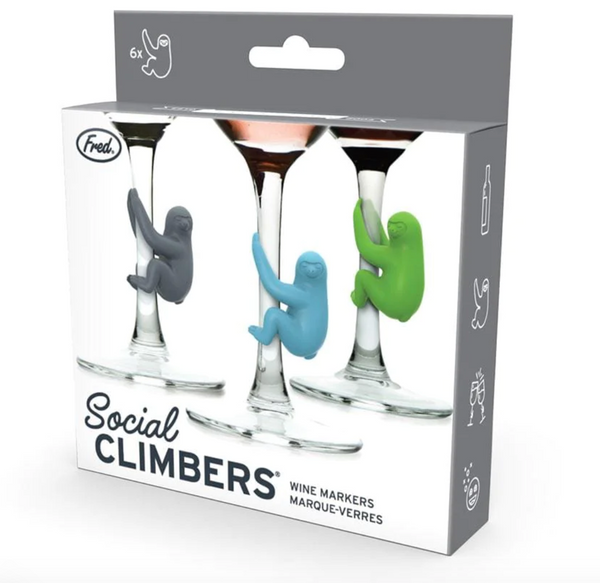 Social Climbers Sloth Wine Markers