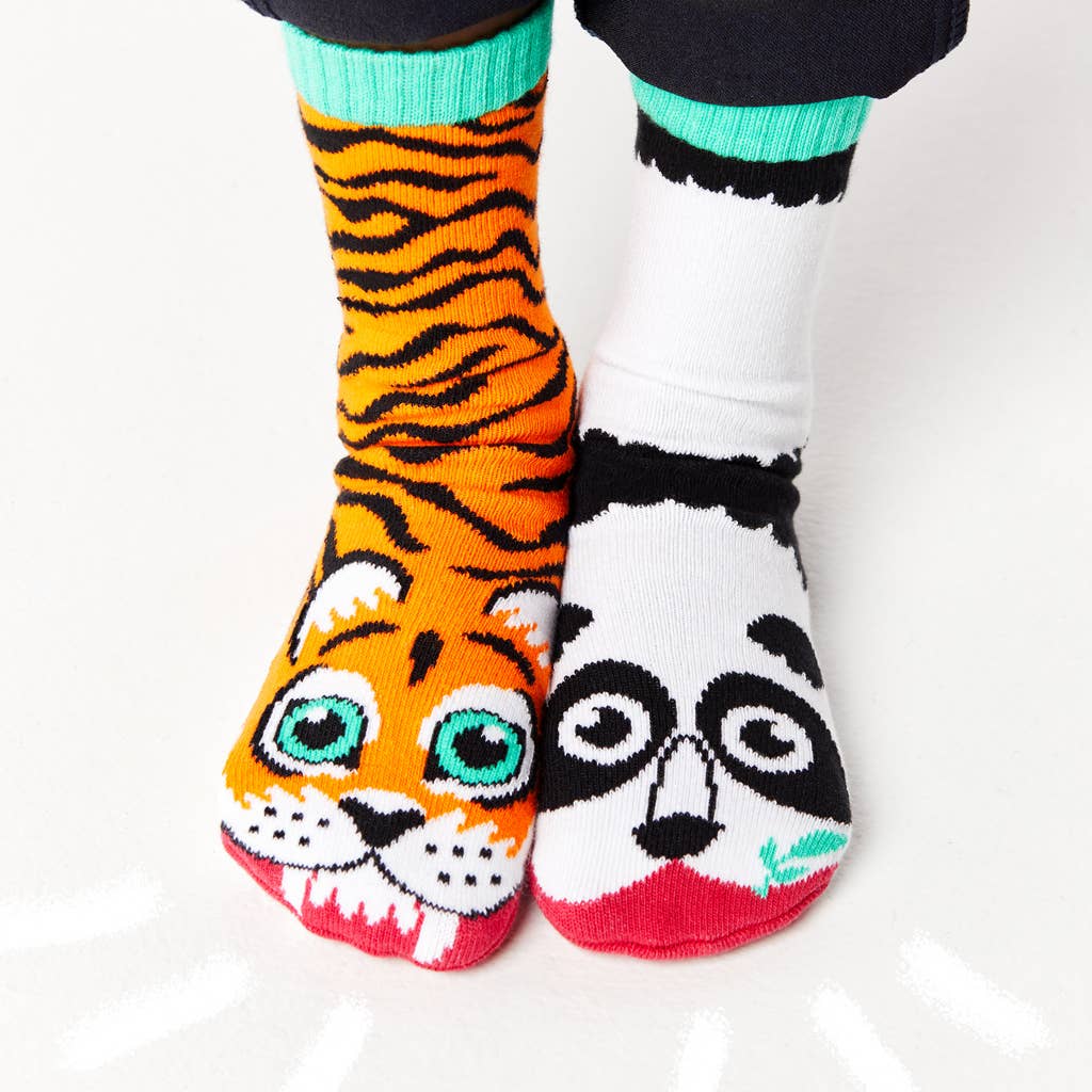 Tiger & Panda | Kids Socks | Mismatched Socks | 9-12 Years