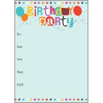 Fill In Invitation - Birthday Party