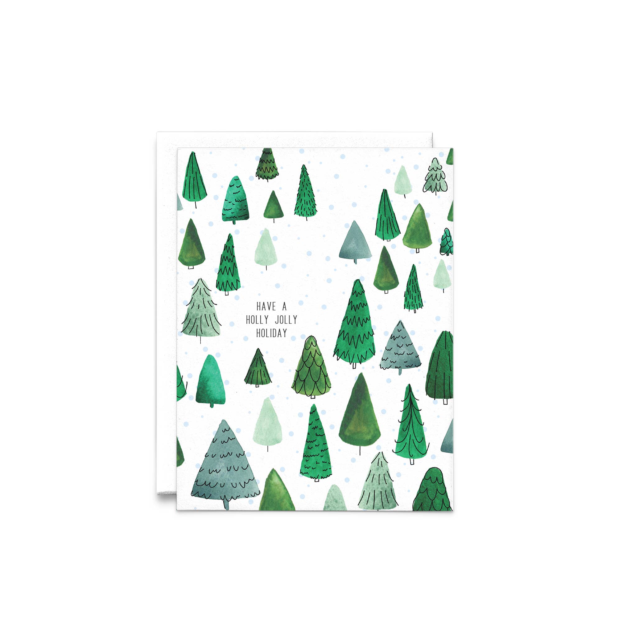 Holly Jolly Holiday Trees Greeting Cards