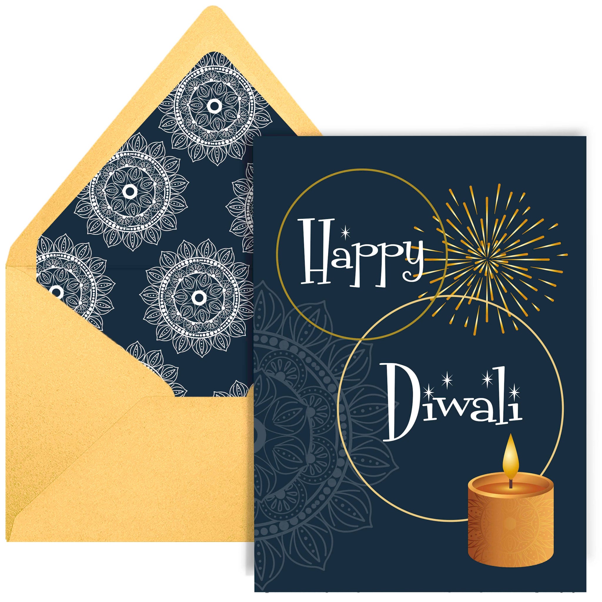 Happy Diwali Gold Foil Greeting Card