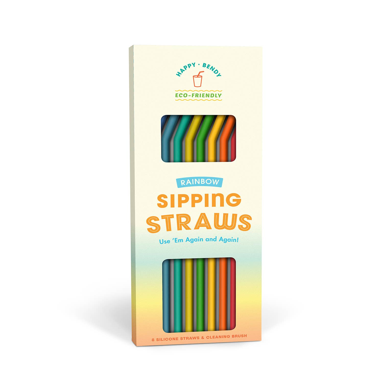 Rainbow Silicone Straws - Reusable
