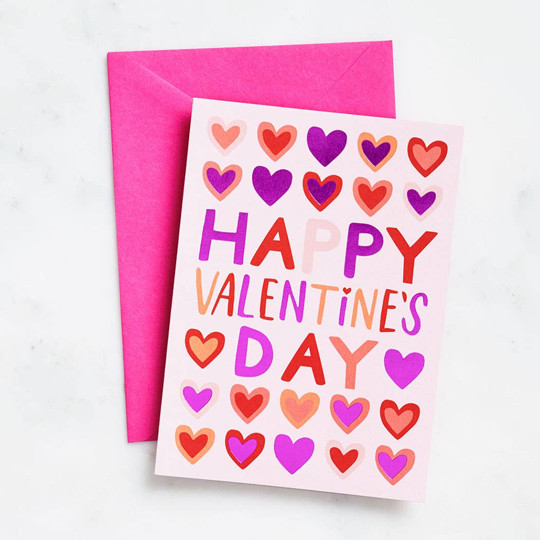 Multi Hearts Foil Valentine Card