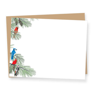 Colorful Winter Birds - Flat Correspondence Cards