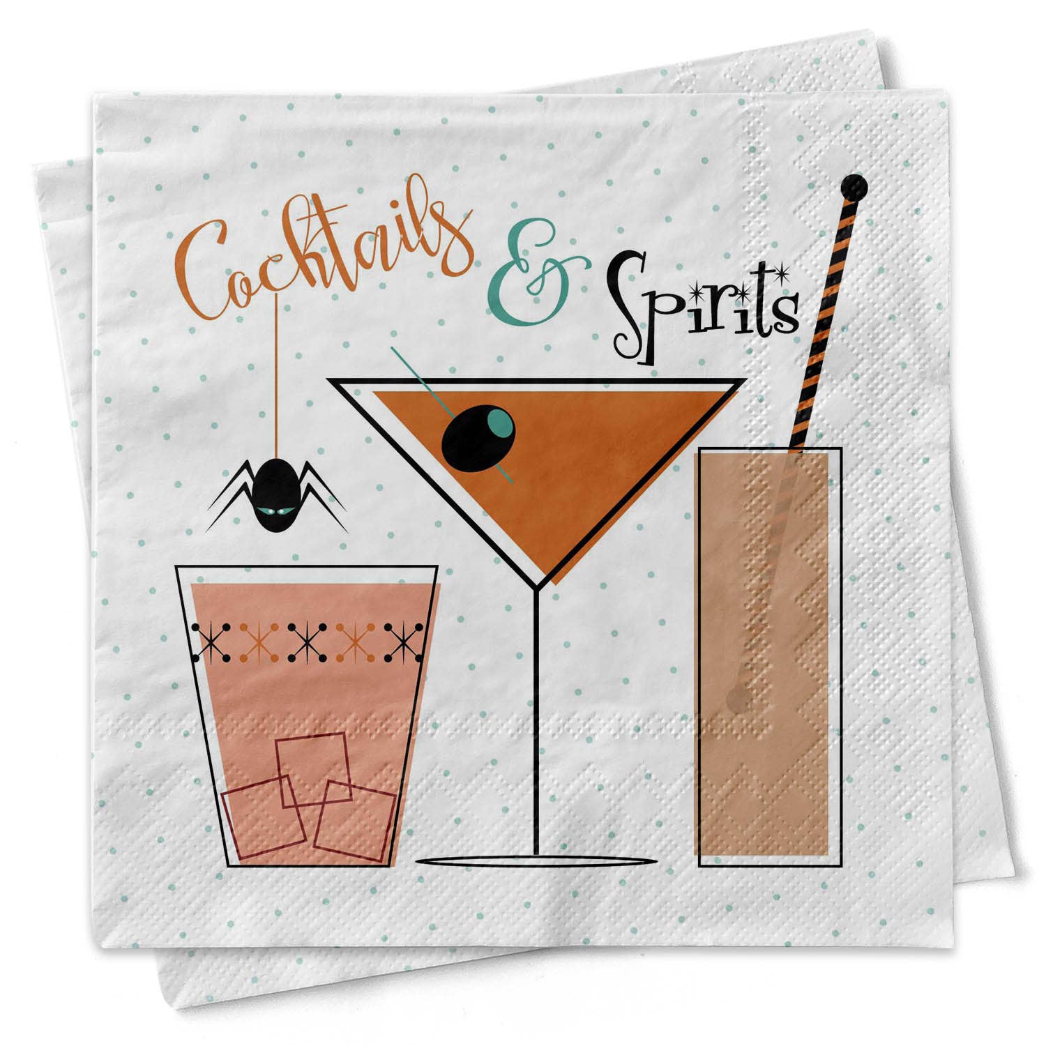 Halloween Cocktails and Spirits Beverage Napkin
