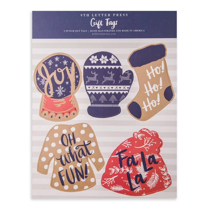 Blitzen Blue Holiday Gift Tags